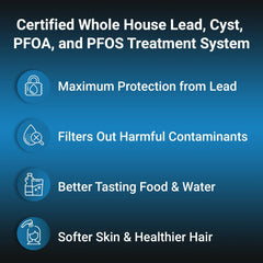 RKIN OP1L Certified Whole House Lead, Cyst, PFOA, and PFOS Water Filter System