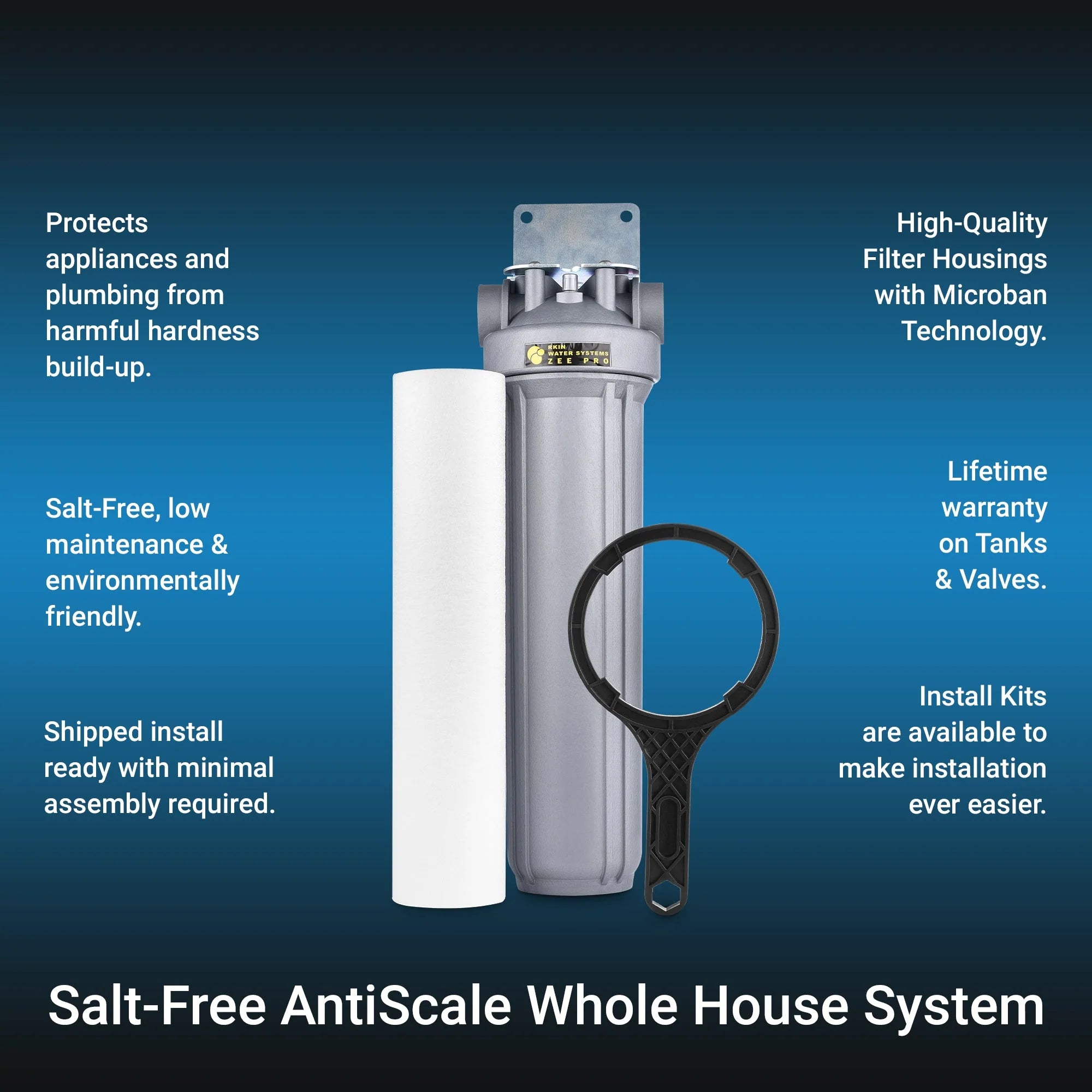 RKIN CBS PPH Salt-Free Anti-Scale Whole House System