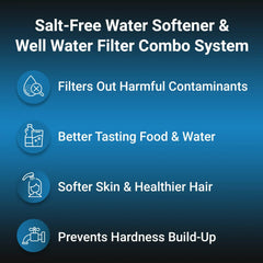 RKIN Salt-Free Water Conditioner and Well Water Filter Combo