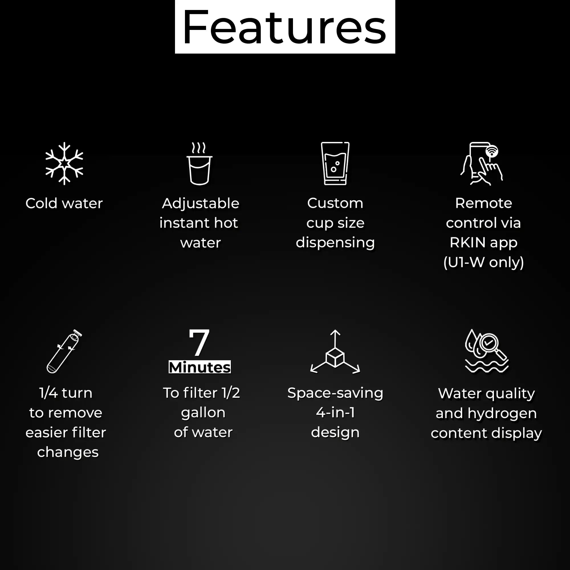 RKIN U1 Space-Saving 4-in-1 Water Filter System